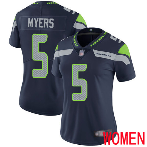 Seattle Seahawks Limited Navy Blue Women Jason Myers Home Jersey NFL Football 5 Vapor Untouchable